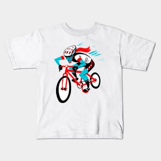 Female Cyclist Kids T-Shirt